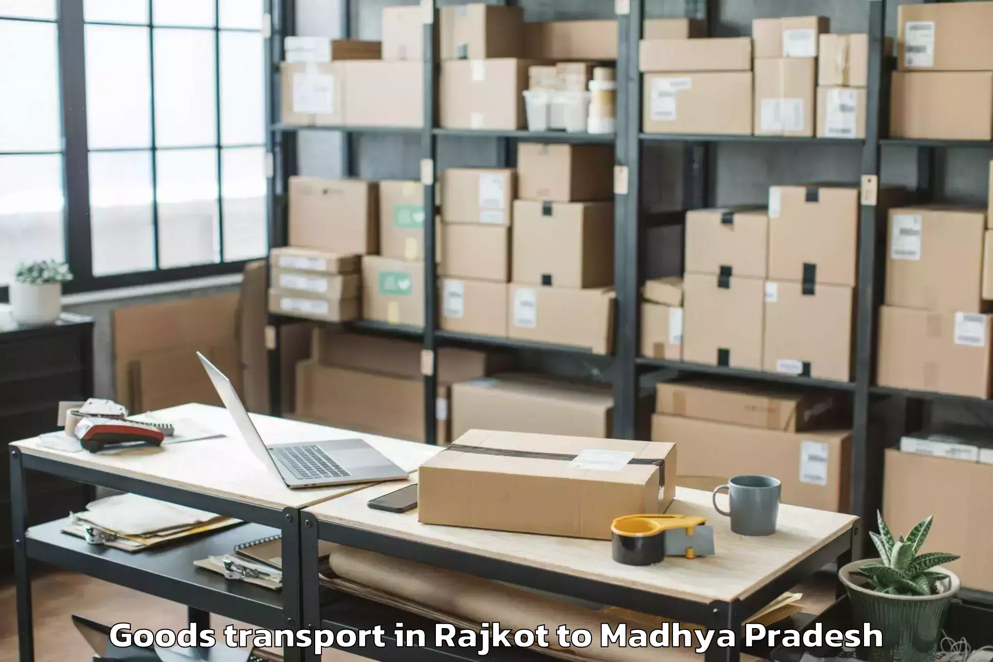 Book Rajkot to Peoples University Bhopal Goods Transport Online